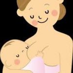 授乳をしている赤ちゃんとお母さん